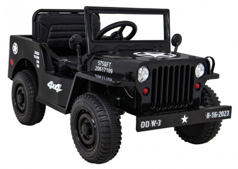 Autko Wojskowe Retro dla dzieci Czarny + Napęd 4x4 Autko Wojskowe Retro dla dzieci Czarny + Napęd 4x4