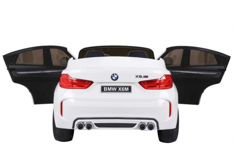 BMW X6M XXL dla 2 dzieci Biały SUV + Pilot + Ekoskóra