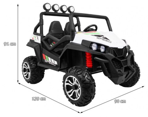 Grand Buggy Strong Lift dla dzieci Biały + Napęd 4x4 + Pilot + Bagażnik + Radio MP3 + LED Grand Buggy Strong Lift dla dzieci Biały + Napęd 4x4 + Pilot + Bagażnik + Radio MP3 + LED