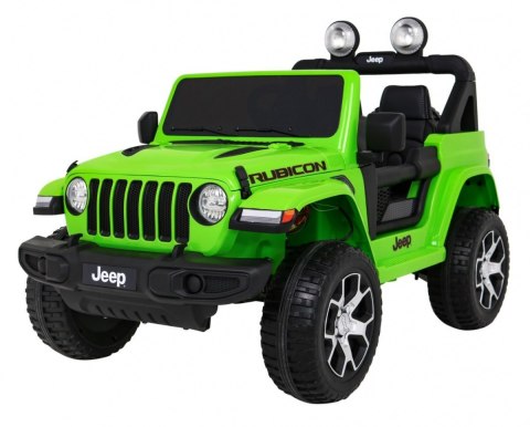 Jeep Wrangler Rubicon na akumulator dla dzieci Zielony + Pilot + Radio MP3 LED + Koła EVA Jeep Wrangler Rubicon na akumulator dla dzieci Zielony + Pilot + Radio MP3 LED + Koła EVA