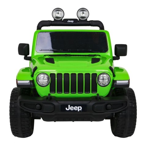 Jeep Wrangler Rubicon na akumulator dla dzieci Zielony + Pilot + Radio MP3 LED + Koła EVA Jeep Wrangler Rubicon na akumulator dla dzieci Zielony + Pilot + Radio MP3 LED + Koła EVA