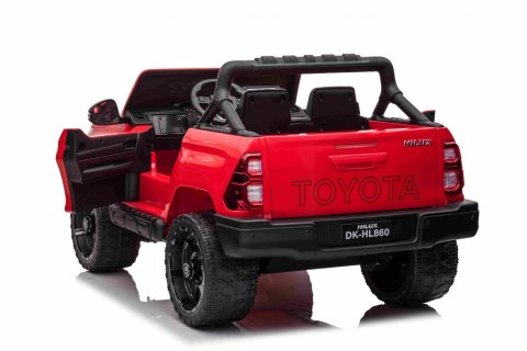 Toyota Hilux na akumulator dla dzieci Czerwony Pickup + Napęd 4x4 + Pilot Toyota Hilux na akumulator dla dzieci Czerwony Pickup + Napęd 4x4 + Pilot