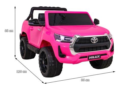 Toyota Hilux na akumulator dla dzieci, Różowy Pickup + Napęd 4x4 + Pilot Toyota Hilux na akumulator dla dzieci, Różowy Pickup + Napęd 4x4 + Pilot