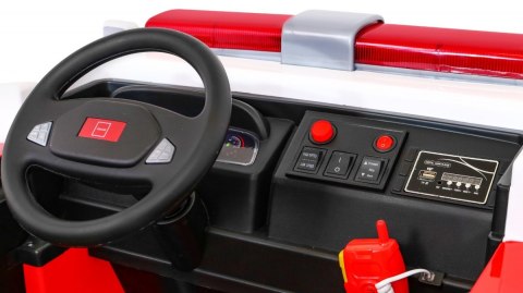 Wóz Straż Pożarna na akumulator dla dzieci + Armatka wodna + Megafon + Kogut strażacki + Pilot Wóz Straż Pożarna na akumulator dla dzieci + Armatka wodna + Megafon + Kogut strażacki + Pilot