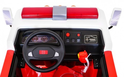 Wóz Straż Pożarna na akumulator dla dzieci + Armatka wodna + Megafon + Kogut strażacki + Pilot Wóz Straż Pożarna na akumulator dla dzieci + Armatka wodna + Megafon + Kogut strażacki + Pilot