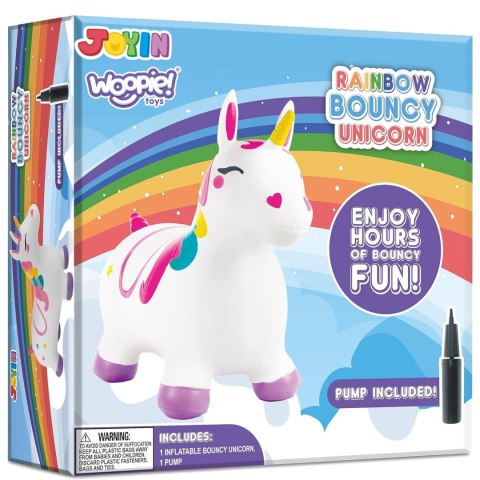 WOOPIE Skoczek Gumowy do Skakania Jednorożec Biały+ Pompka WOOPIE Skoczek Gumowy do Skakania Jednorożec Biały+ Pompka
