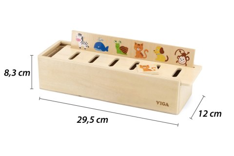 VIGA Drewniany Edukacyjny Sorter Gra Zwierzątka Owoce Warzywa Montessori VIGA Drewniany Edukacyjny Sorter Gra Zwierzątka Owoce Warzywa Montessori