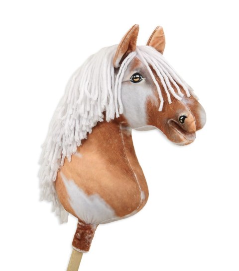 Hobby Horse Duży koń na kiju Premium - srokaty tobiano z białą grzywą A3 Hobby Horse Duży koń na kiju Premium - srokaty tobiano z białą grzywą A3