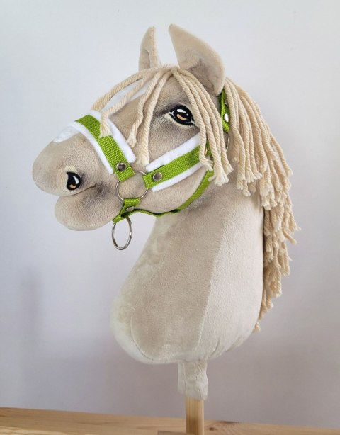Kantar regulowany dla konia Hobby Horse A3 limonka białym futerkiem Kantar regulowany dla konia Hobby Horse A3 limonka białym futerkiem