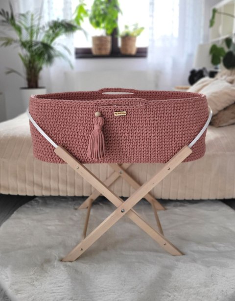 Kosz Mojżesza BOHO Handmade ze stojakiem blush Kosz Mojżesza BOHO Handmade ze stojakiem blush