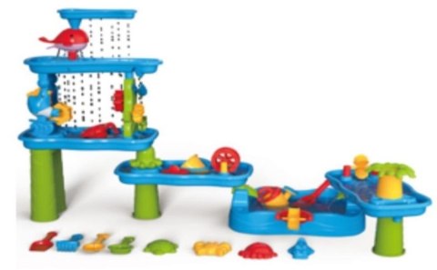 WOOPIE Ogromny Aquapark Stolik Wodny 6w1 Piaskownica Wodospad Tor Wodny 6-poziomowy Modułowy WOOPIE Ogromny Aquapark Stolik Wodny 6w1 Piaskownica Wodospad Tor Wodny 6-poziomowy Modułowy