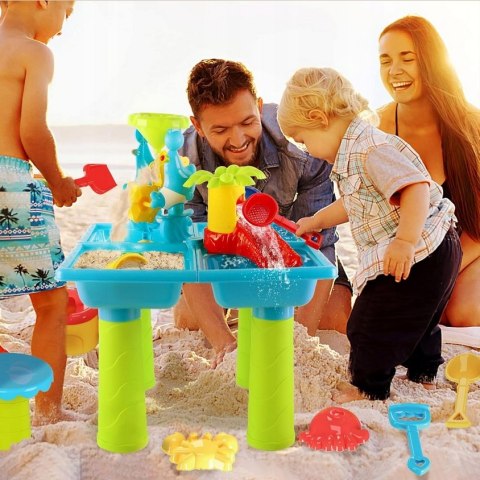 WOOPIE Stolik Wodny 2w1 Piaskownica z Krzesełkiem XL Aquapark 4-Baseny 13 akc. WOOPIE Stolik Wodny 2w1 Piaskownica z Krzesełkiem XL Aquapark 4-Baseny 13 akc.