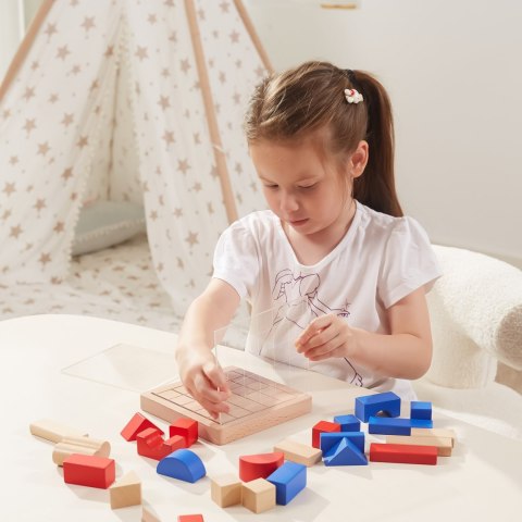 VIGA Drewniana Gra Budowanie Klocki 3D Montessori VIGA Drewniana Gra Budowanie Klocki 3D Montessori