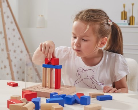 VIGA Drewniana Gra Budowanie Klocki 3D Montessori VIGA Drewniana Gra Budowanie Klocki 3D Montessori