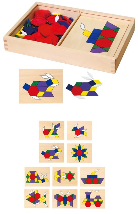 VIGA Drewniana Mozaika Geometryczna Klocki Dienesa Układanka Logiczna Montessori148 el VIGA Drewniana Mozaika Geometryczna Klocki Dienesa Układanka Logiczna Montessori148 el
