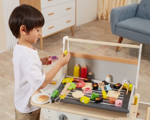 VIGA Duży Drewniany Grill dla Dzieci + 47 Akcesoriów VIGA Duży Drewniany Grill dla Dzieci + 47 Akcesoriów