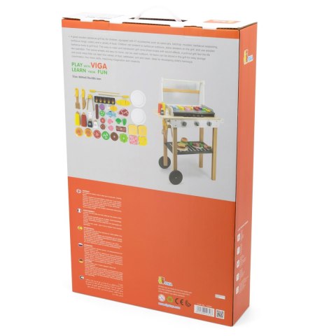 VIGA Duży Drewniany Grill dla Dzieci + 47 Akcesoriów VIGA Duży Drewniany Grill dla Dzieci + 47 Akcesoriów