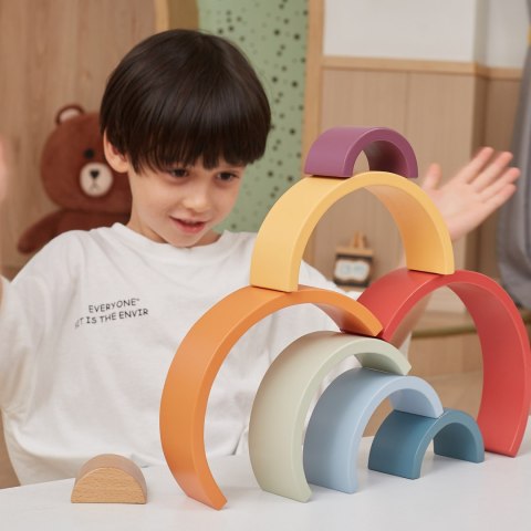 VIGA PolarB Drewniana Tęcza Układanka Klocki Kreatywne Montessori VIGA PolarB Drewniana Tęcza Układanka Klocki Kreatywne Montessori