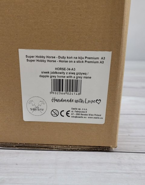 Hobby Horse Duży koń na kiju Premium - siwek jabłkowity z siwą grzywą A3 Hobby Horse Duży koń na kiju Premium - siwek jabłkowity z siwą grzywą A3