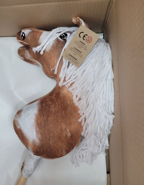 Hobby Horse Duży koń na kiju Premium - srokaty tobiano z białą grzywą A3 Hobby Horse Duży koń na kiju Premium - srokaty tobiano z białą grzywą A3