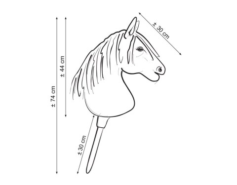 Hobby Horse Duży koń na kiju Premium - tarantowaty biało-brązowy z białą grzywą A3 Hobby Horse Duży koń na kiju Premium - tarantowaty biało-brązowy z białą grzywą A3