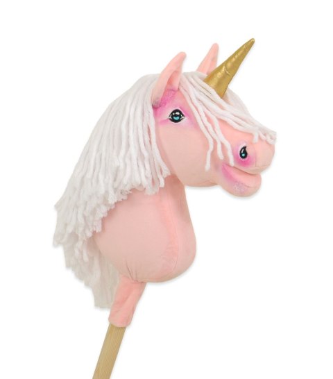 Hobby Horse Jednorożec na kiju mały różowy z białą grzywą i złotym rogiem Hobby Horse Jednorożec na kiju mały różowy z białą grzywą i złotym rogiem