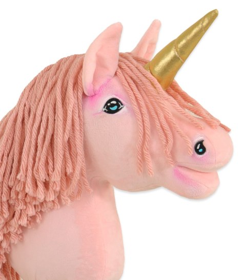 Hobby Horse Jednorożec na kiju mały różowy z różową grzywą i złotym rogiem Hobby Horse Jednorożec na kiju mały różowy z różową grzywą i złotym rogiem