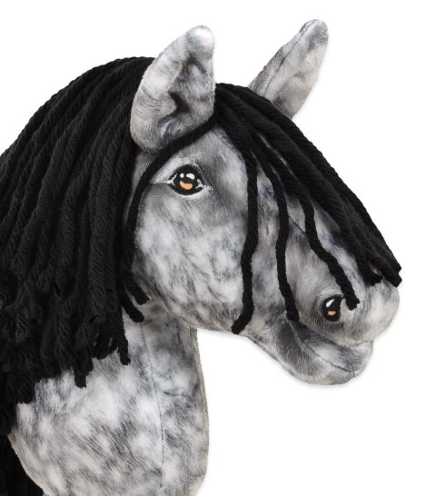 Hobby Horse Mały koń na kiju Premium - siwek jabłkowity z czarną grzywą A4 Hobby Horse Mały koń na kiju Premium - siwek jabłkowity z czarną grzywą A4