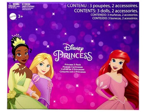 Mattel Disney Princess Zestaw 3 lalek: Ariel + Tiana + Roszpunka ZA6036 Mattel Disney Princess Zestaw 3 lalek: Ariel + Tiana + Roszpunka ZA6036