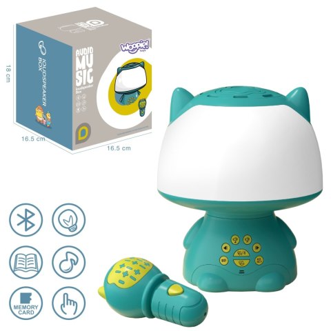 WOOPIE Multifunkcyjna Lampka RGB Głośnik Bluetooth Karaoke Modulator Głosu Karta SD AUX Turkusowa WOOPIE Multifunkcyjna Lampka RGB Głośnik Bluetooth Karaoke Modulator Głosu Karta SD AUX Turkusowa