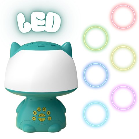 WOOPIE Multifunkcyjna Lampka RGB Głośnik Bluetooth Karaoke Modulator Głosu Karta SD AUX Turkusowa WOOPIE Multifunkcyjna Lampka RGB Głośnik Bluetooth Karaoke Modulator Głosu Karta SD AUX Turkusowa