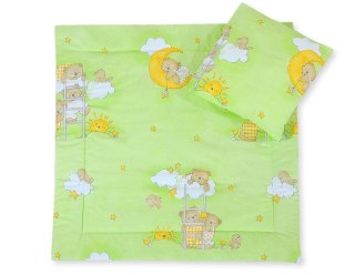 Pościel dla niemowląt z wypełnieniem kołderka i poduszka - Drabinki zielone