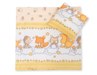Pościel dla niemowląt z wypełnieniem kołderka i poduszka - Leśne zwierzątka kremowe