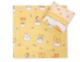 Pościel dla niemowląt z wypełnieniem kołderka i poduszka - Leśne zwierzątka kremowe