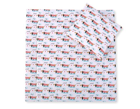 Pościel dla niemowląt z wypełnieniem kołderka i poduszka - Pieski białe