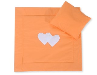 Pościel dla niemowląt z wypełnieniem kołderka i poduszka- Wiszące serduszka brzoskwiniowe