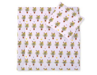 Pościel dla niemowląt z wypełnieniem kołderka i poduszka - Zebry żółte