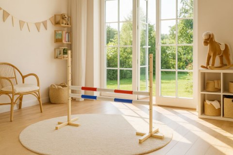 Przeszkoda skokowa do Hobby Horse 120cm, dwie belki - czerwona i niebieska