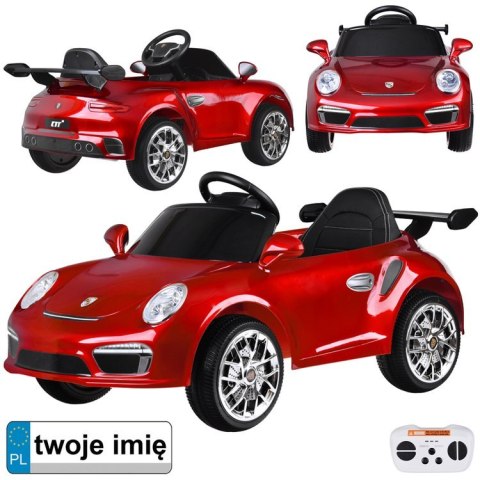Autko elektryczne na akumulator czerwone Porsche RUF CTR3 + pilot PA0327