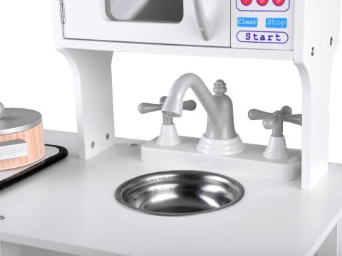 Interaktywna BIAŁA kuchnia drewniana dla dzieci Indukcja + akcesoria ZA4127