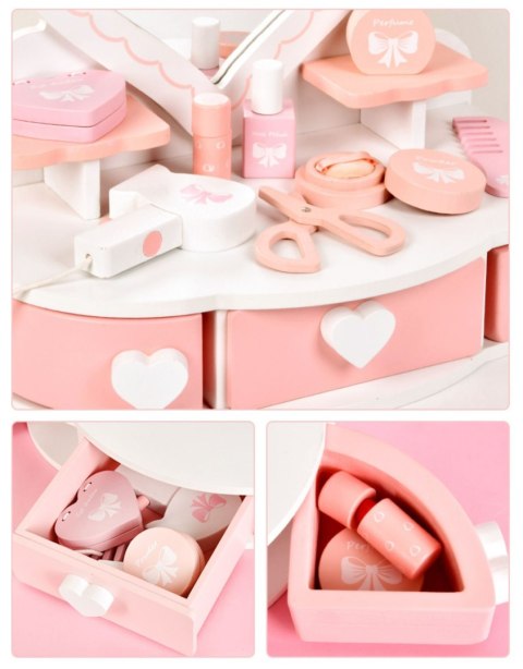 Drewniana toaletka dla dziewczynki kosmetyki Drewniana toaletka dla dziewczynki kosmetyki