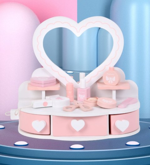 Drewniana toaletka dla dziewczynki kosmetyki Drewniana toaletka dla dziewczynki kosmetyki