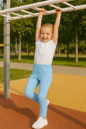 Długie Legginsy Dziecięce - Sky Blue Długie Legginsy Dziecięce - Sky Blue