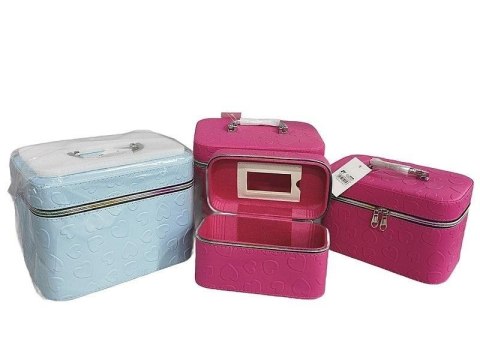 Kuferek L z lusterkiem na zamek 23x17x15cm MIX Kuferek L z lusterkiem na zamek 23x17x15cm MIX