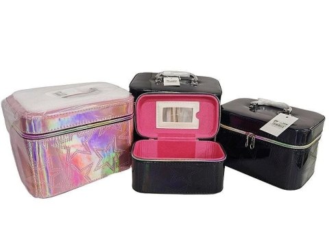 Kuferek L z lusterkiem na zamek 23x17x15cm MIX Kuferek L z lusterkiem na zamek 23x17x15cm MIX