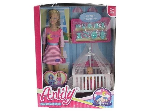 Lalka 29cm z łóżeczkiem i mini lalką Lalka 29cm z łóżeczkiem i mini lalką