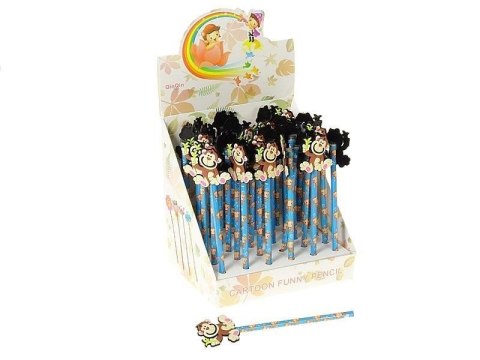 Ołówek z małpką silikonową (36szt) Ołówek z małpką silikonową (36szt)