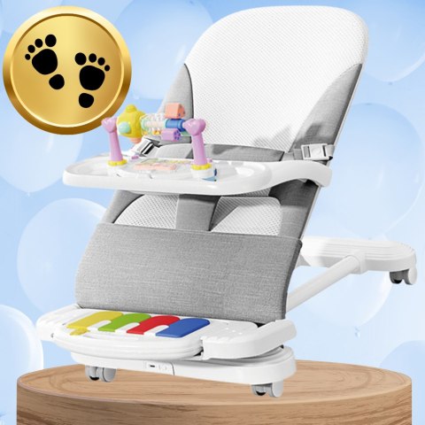 LEŻACZEK DLA NIEMOWLĄT BUJACZEK SKŁADANY NICEKIDS + PIANINKO GRZECHOTKI ZABAWKI GRAJĄCE