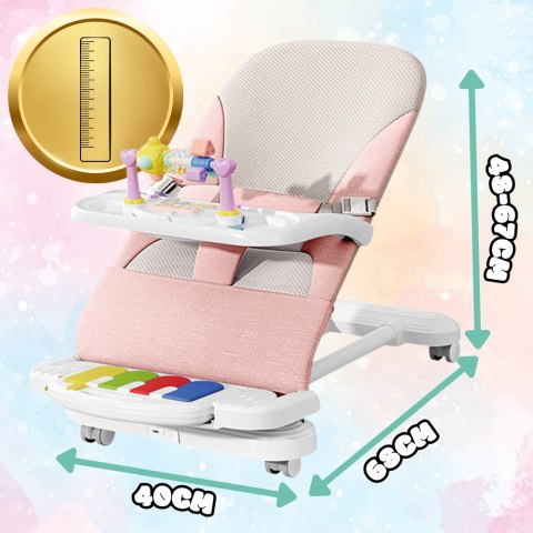 LEŻACZEK DLA NIEMOWLĄT BUJACZEK SKŁADANY NICEKIDS + PIANINKO GRZECHOTKI ZABAWKI GRAJĄCE