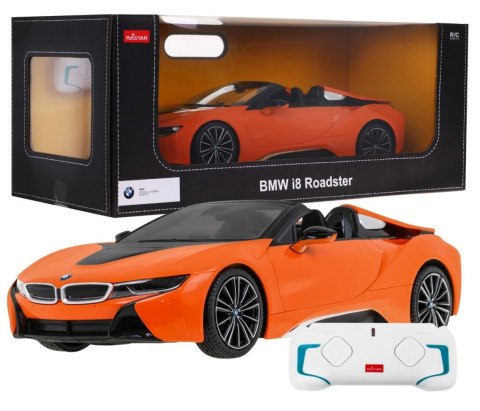 BMW i8 Roadster pomarańczowy RASTAR model 1:12 Zdalnie sterowane auto + pilot 2,4 GHz BMW i8 Roadster pomarańczowy RASTAR model 1:12 Zdalnie sterowane auto + pilot 2,4 GHz